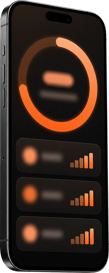 A phone showing an abstract training tracker