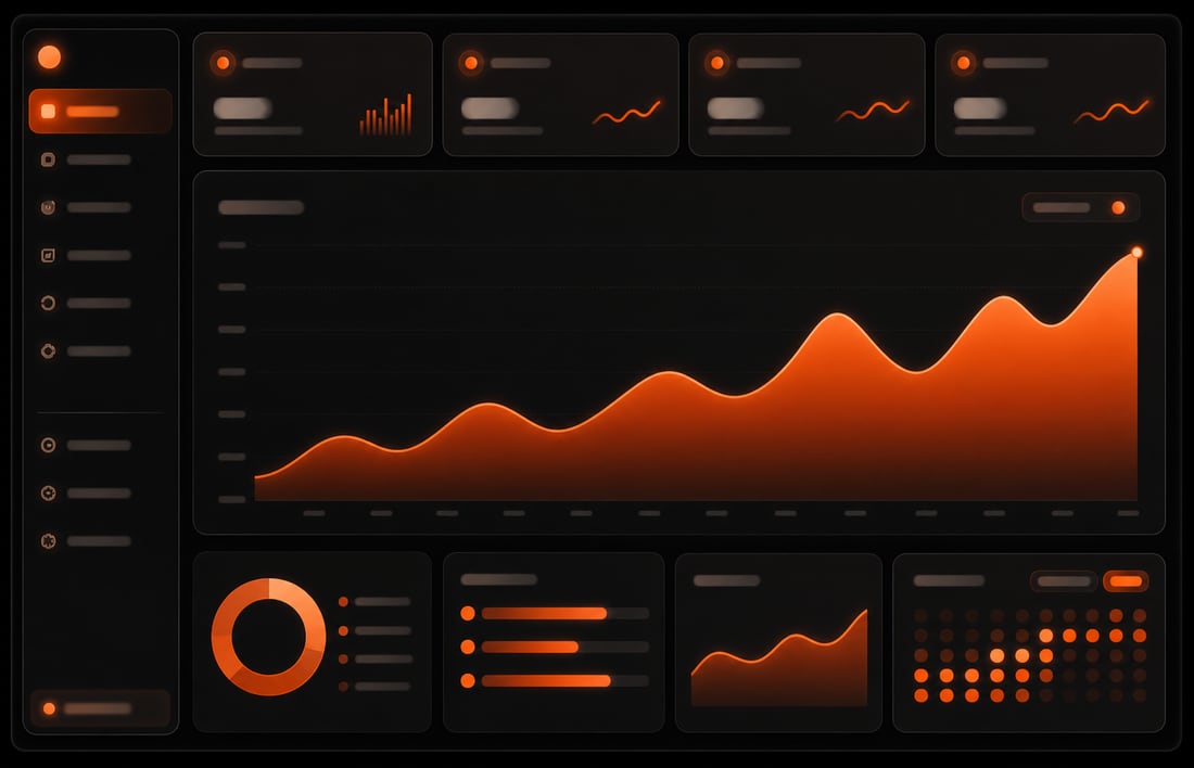 A dark product dashboard interface